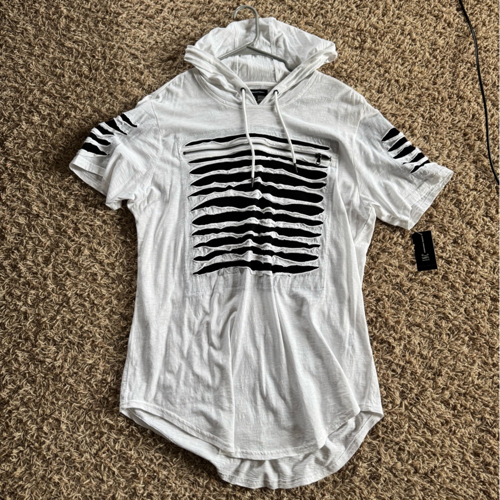 INC International Concepts White SS T-Shirt Hoodie
